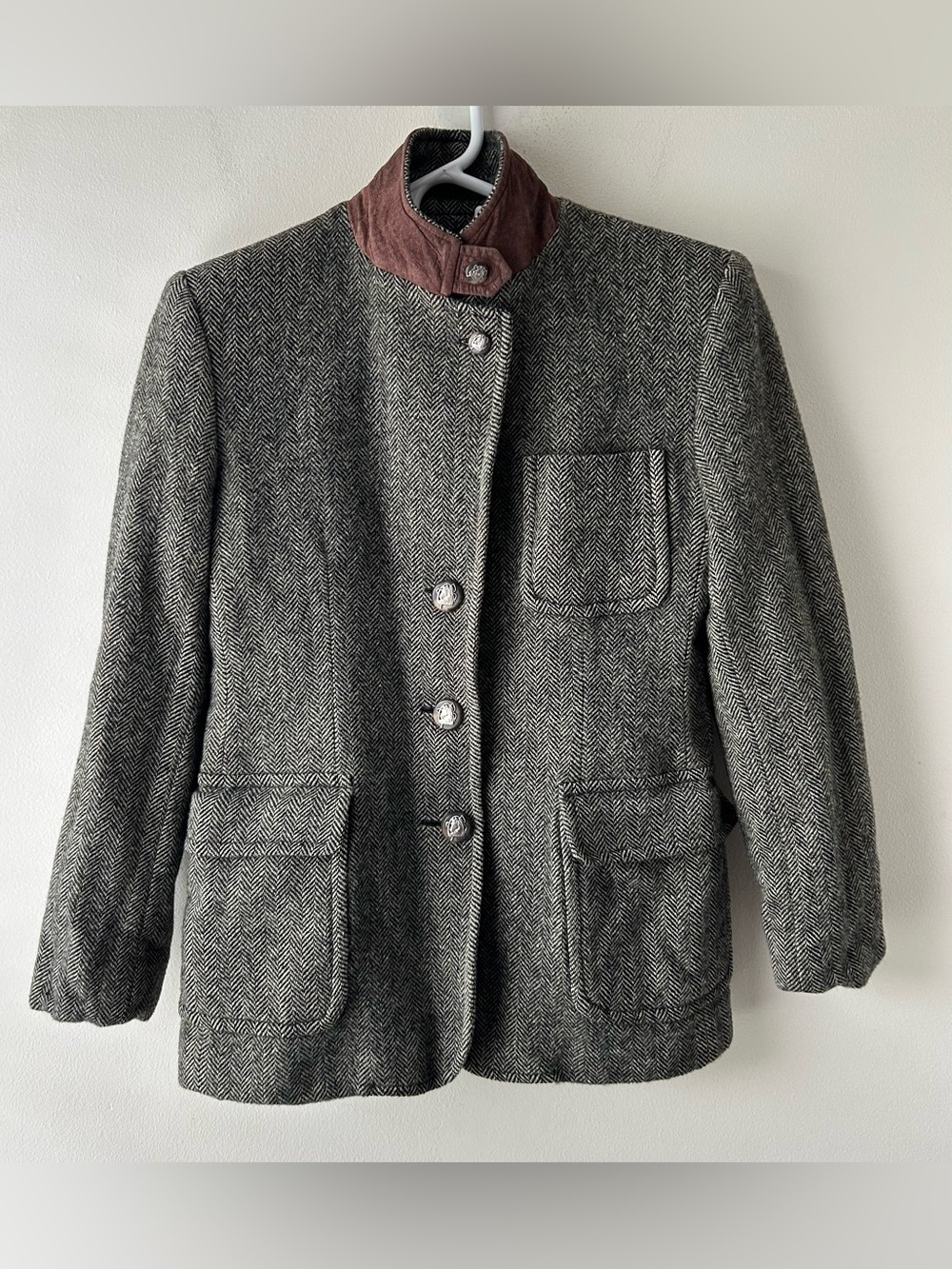 Vintage Lauren Ralph Lauren Herringbone Tweed Equestrian Riding Jacket Blazer 4P